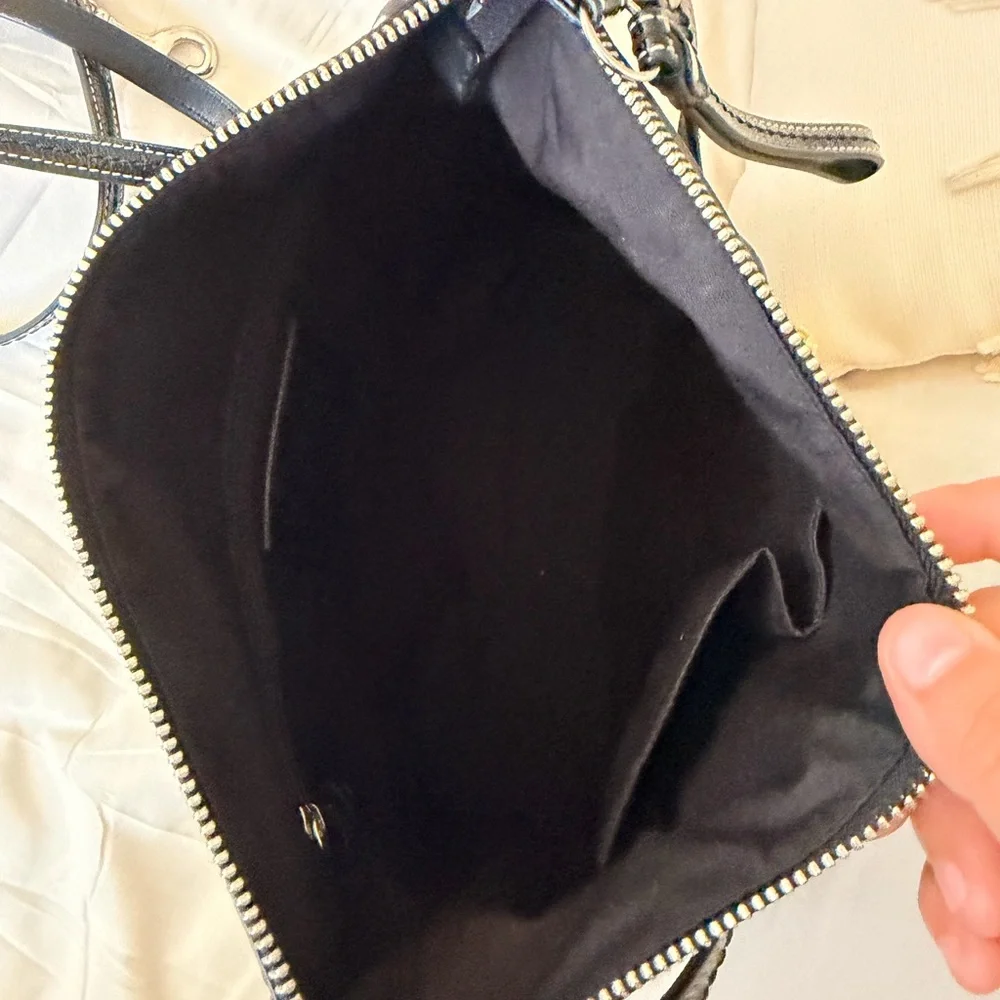 Coach Black & Gray Signature Canvas Shoulder Bag - Picture 5 of 8